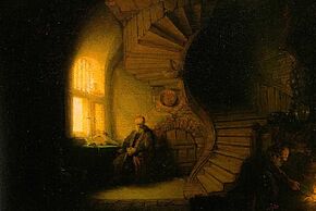 Le philosophe en médiation - Rembrandt - Agrandir l'image, fenêtre modale